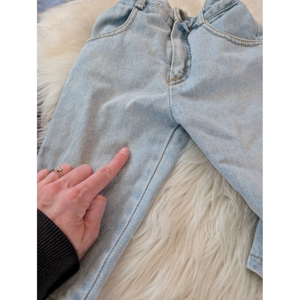 Vintage 90s Baby Guess Light Wash Denim Jeans Snap Button Side Zip 2T - Picture 7 of 10